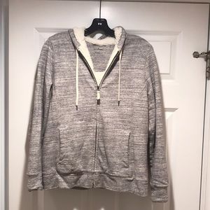 LL Bean full zip Sherpa lined sweatshirt size M